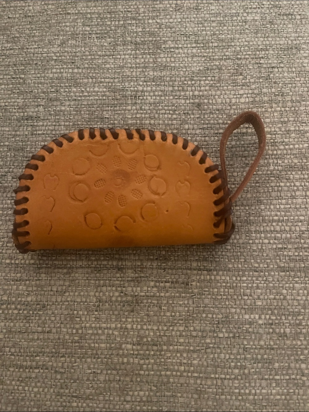 Vintage Handcrafted Leather Coin Purse Rustic Farmhouse Handmade Retro